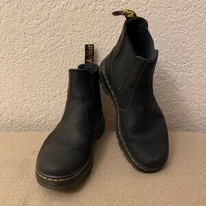 Dr. Martens Women Embury Black Leather Pull Up Boots Platform Lug Sole Size 7